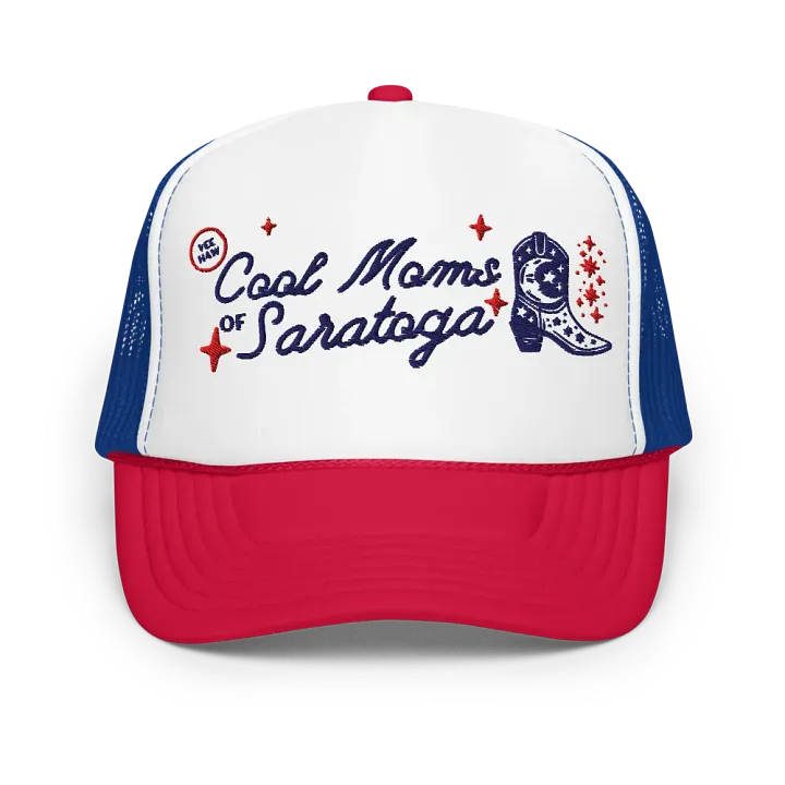 Cool Moms of Saratoga Truck Hat Red White and Blue product image (1)