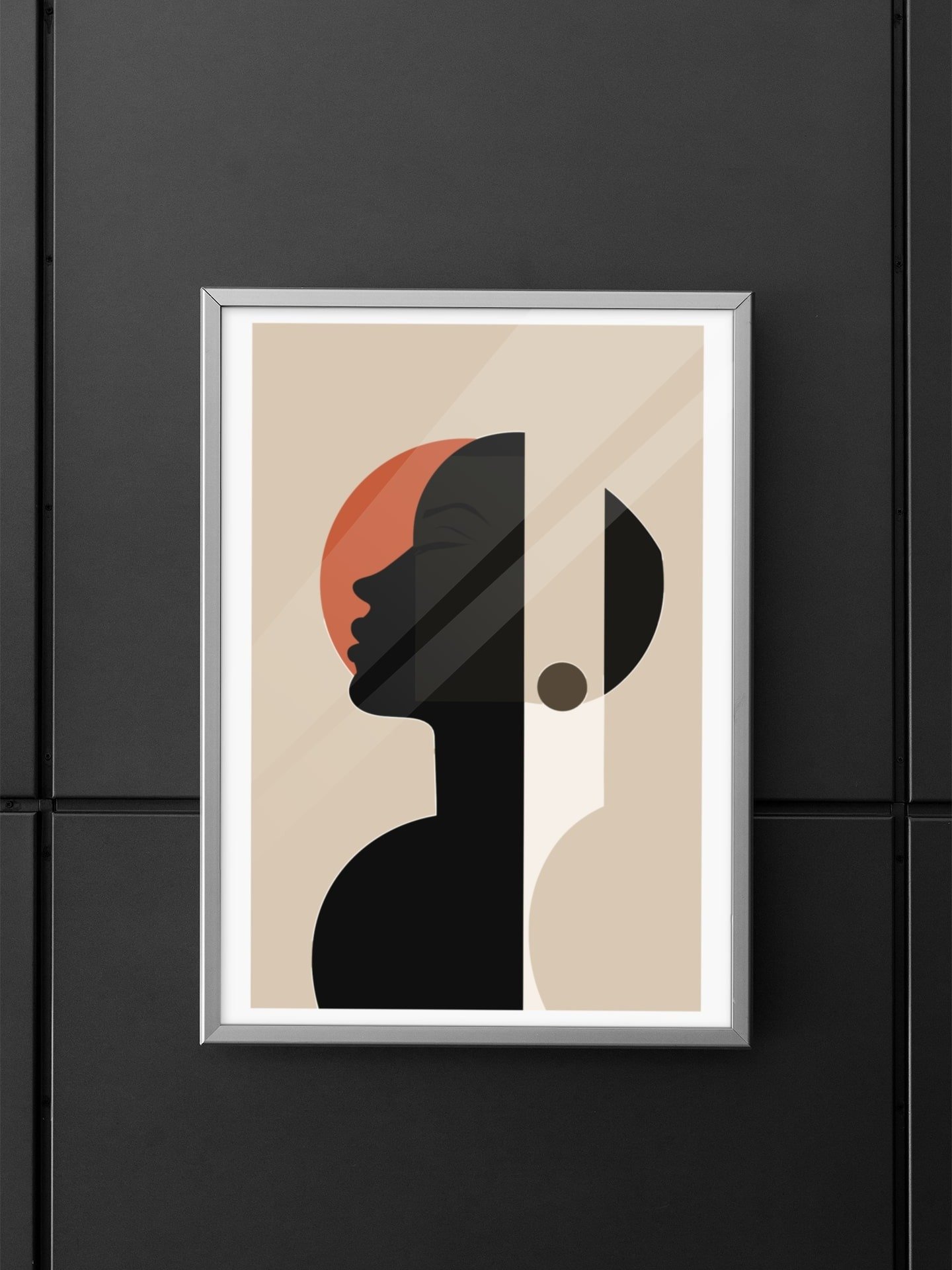 Minimalist Abstract Profile Poster, Modern Art Silhouette with Warm Earth Tones, Contemporary Portrait Print for Home Decor product image (5)