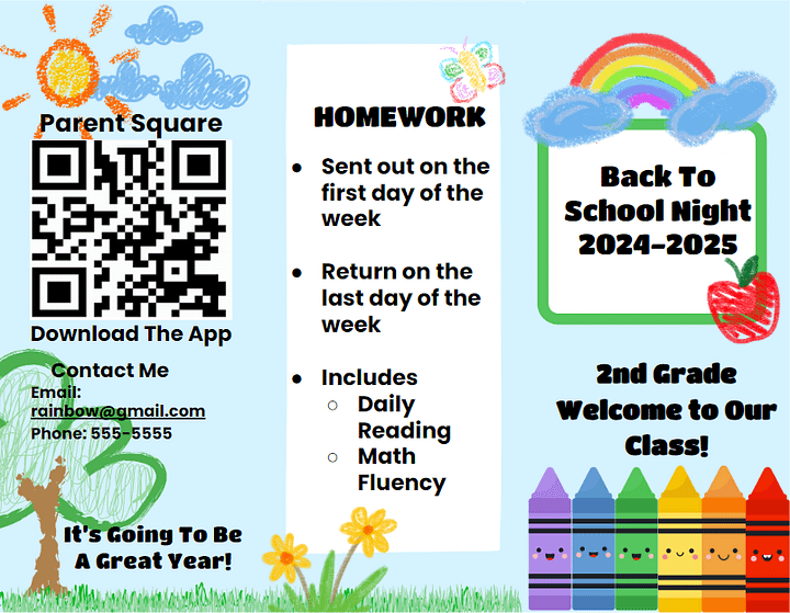 Back to School Crayon Brochure product image (2)
