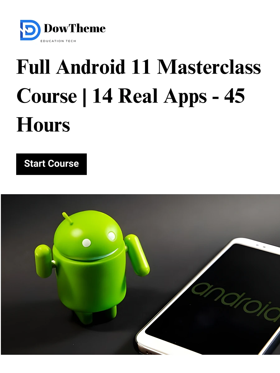 Full Android 11 Masterclass Course | 14 Real Apps - 45 Hours | Full Course product image (1)