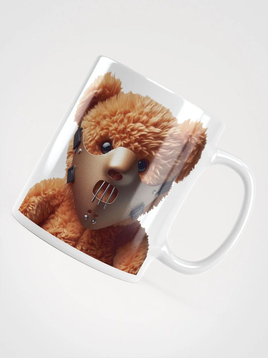 Teddy Bear Wearing a Hannibal Lector Mask #Humorous Glossy Mug - White product image (11)