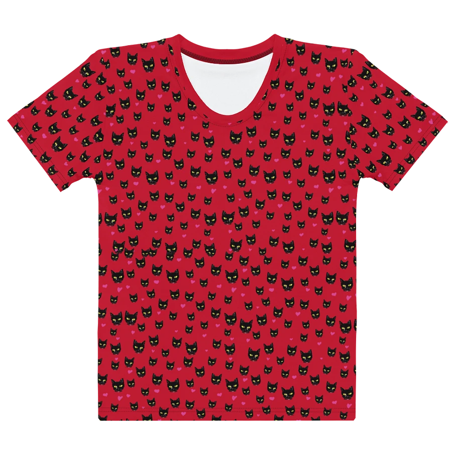 'Red Kitty Dots' Womens Poly Tee product image (1)