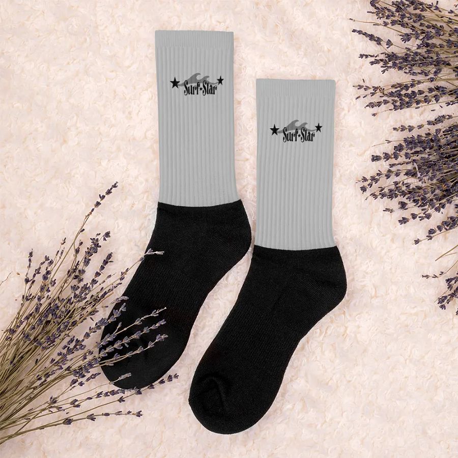 Surf star logo, gray socks product image (5)
