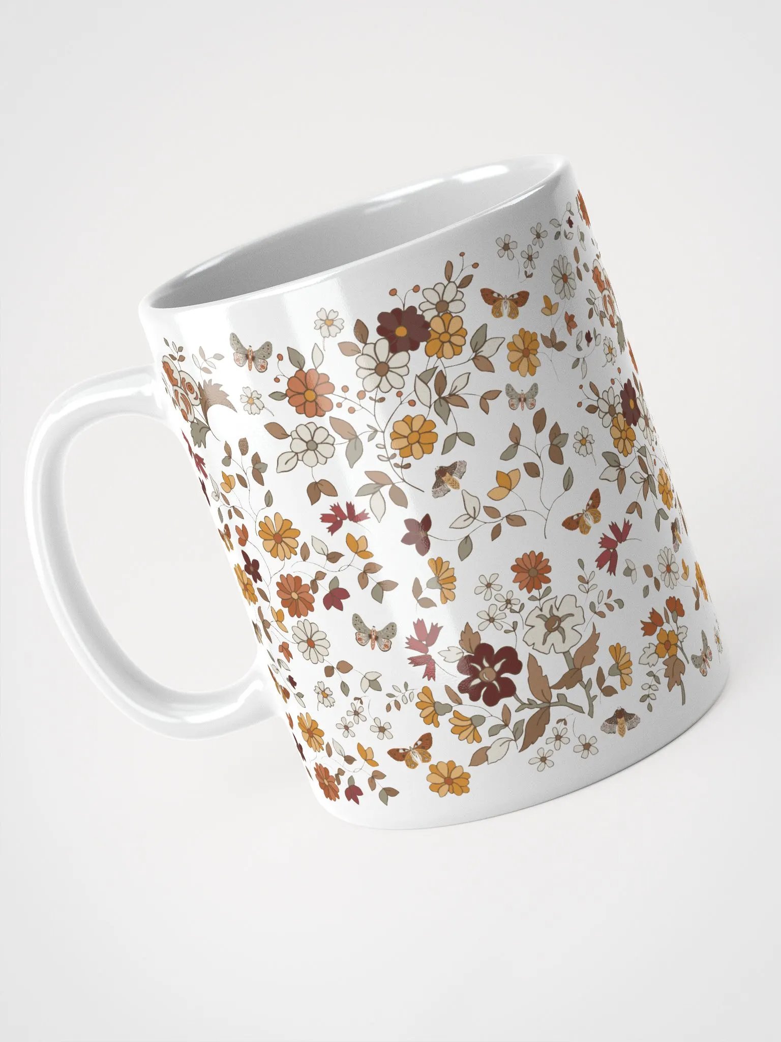 Retro Boho Butterfly Floral Ceramic Mug product image (5)
