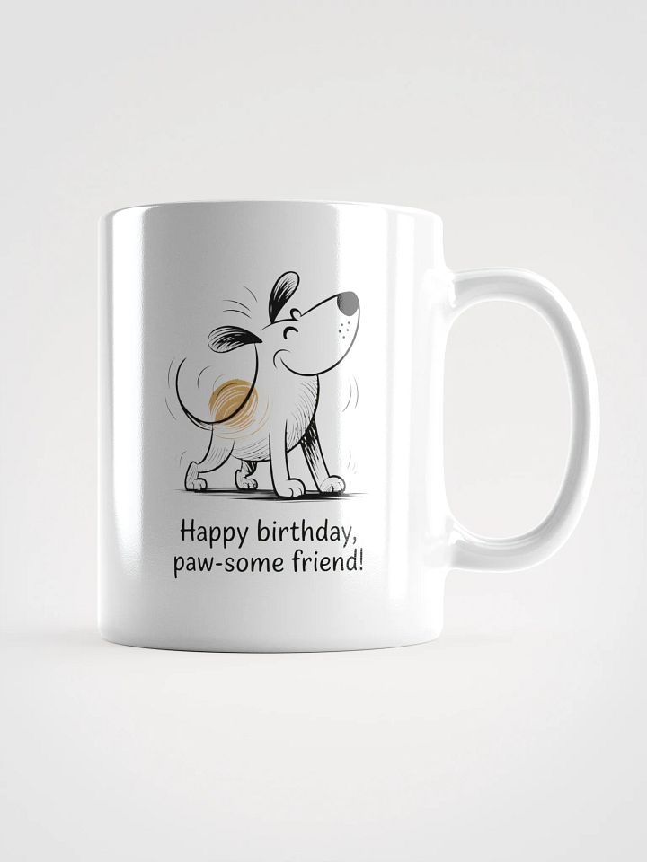 Happy Birthday Paw-some Friend Mug | Dog Lover Gift Mug product image (1)