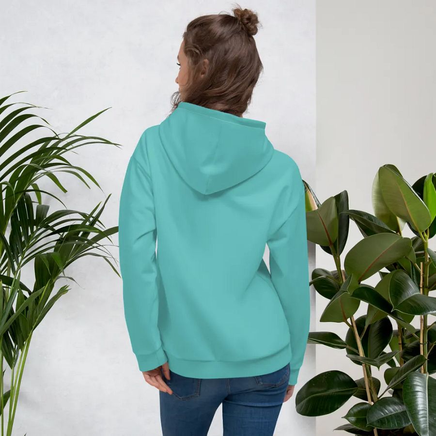 Plain Turquoise Blue True Summer Unisex Recycled Polyester Heavyweight Premium Hoodie by Treasure Pie product image (12)