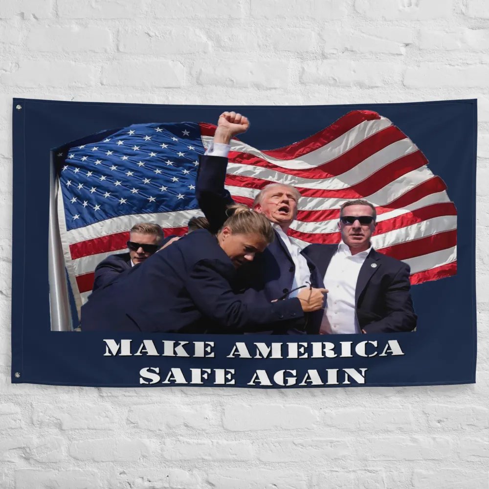 Trump 2024 Make America Safe Again Flag product image (10)