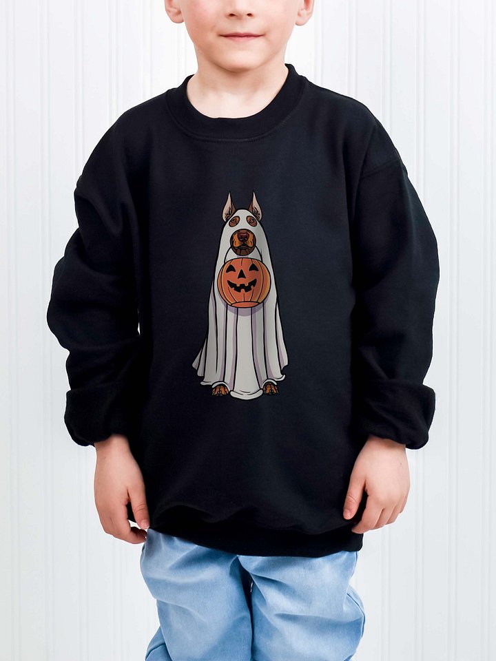 Halloween Doberman(Red) Youth Sweatshirt product image (1)