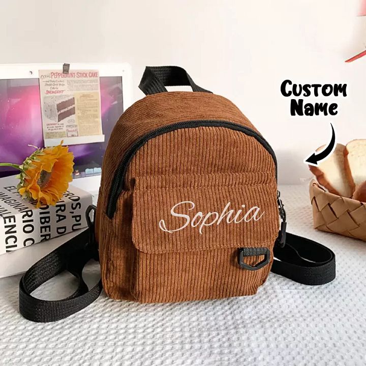 Personalised Mini School Backpack Bag Kids Name Text Girls Boys Rucksack PE Kit product image (2)