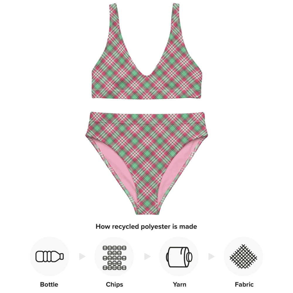 Mint Green and Pink Plaid Bikini product image (10)