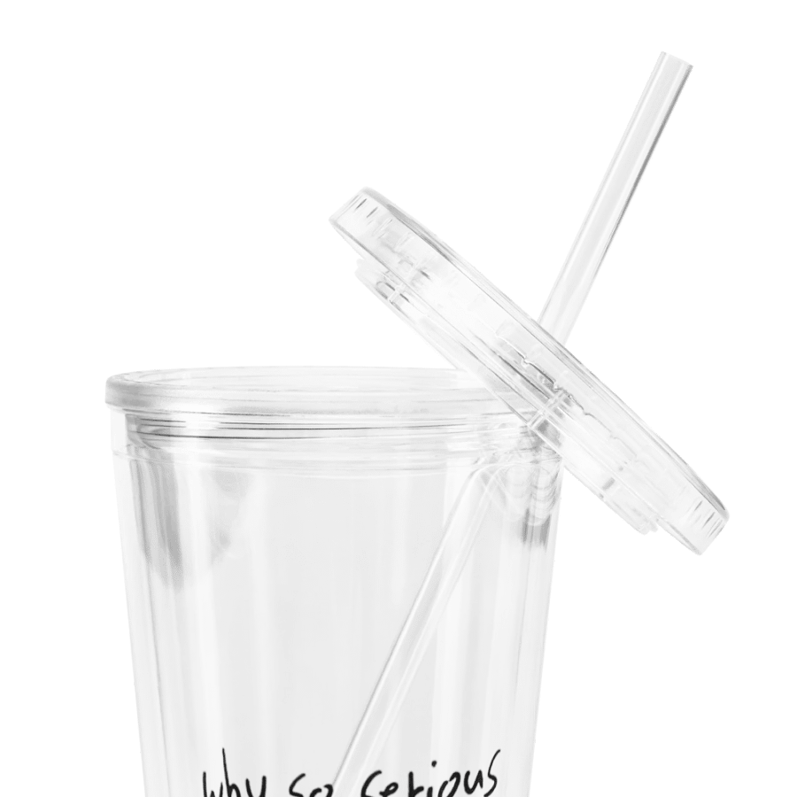 "why so serious" Double Wall Clear Plastic Tumbler product image (5)