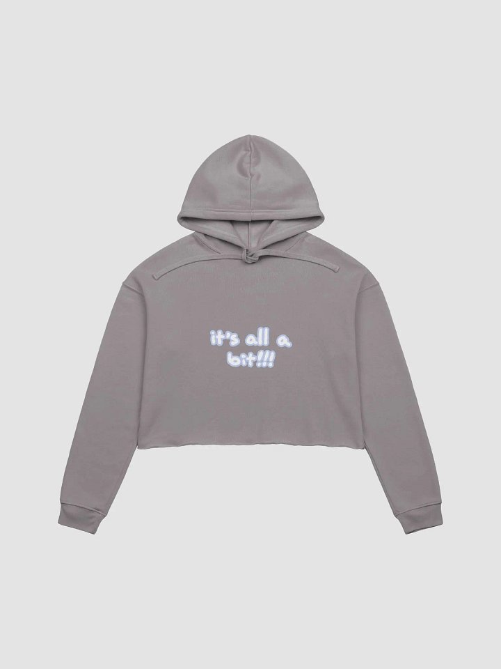 “It’s all a bit!!!” (lined design, #BDCAEF) fleece cropped hoodie product image (26)
