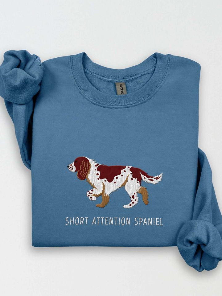 Short Attention Spaniel Sweatshirt (Embroidered) of a Springer Spaniel product image (1)