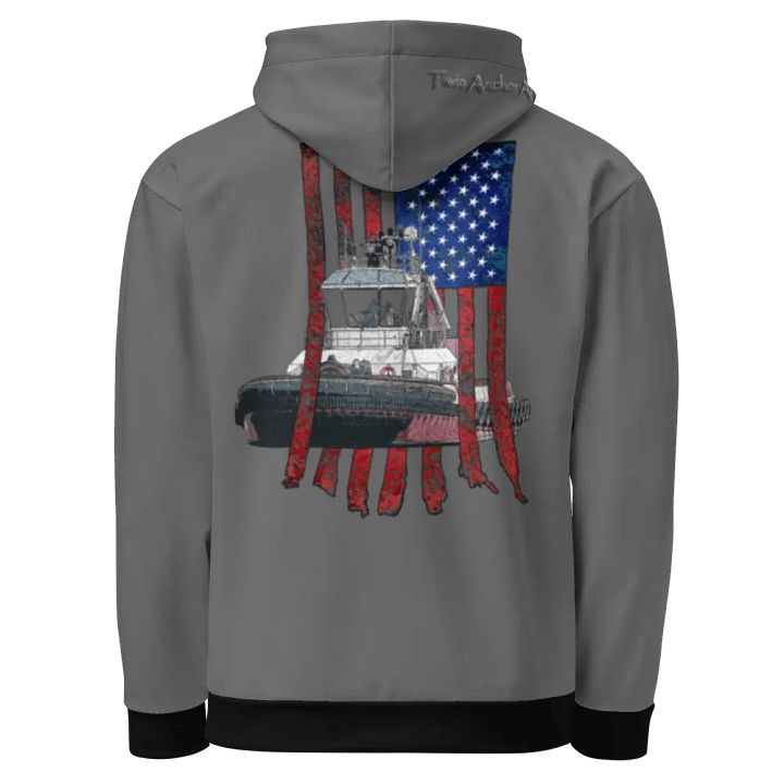 Gray Athena Tug & CE Flage Hoodie product image (1)