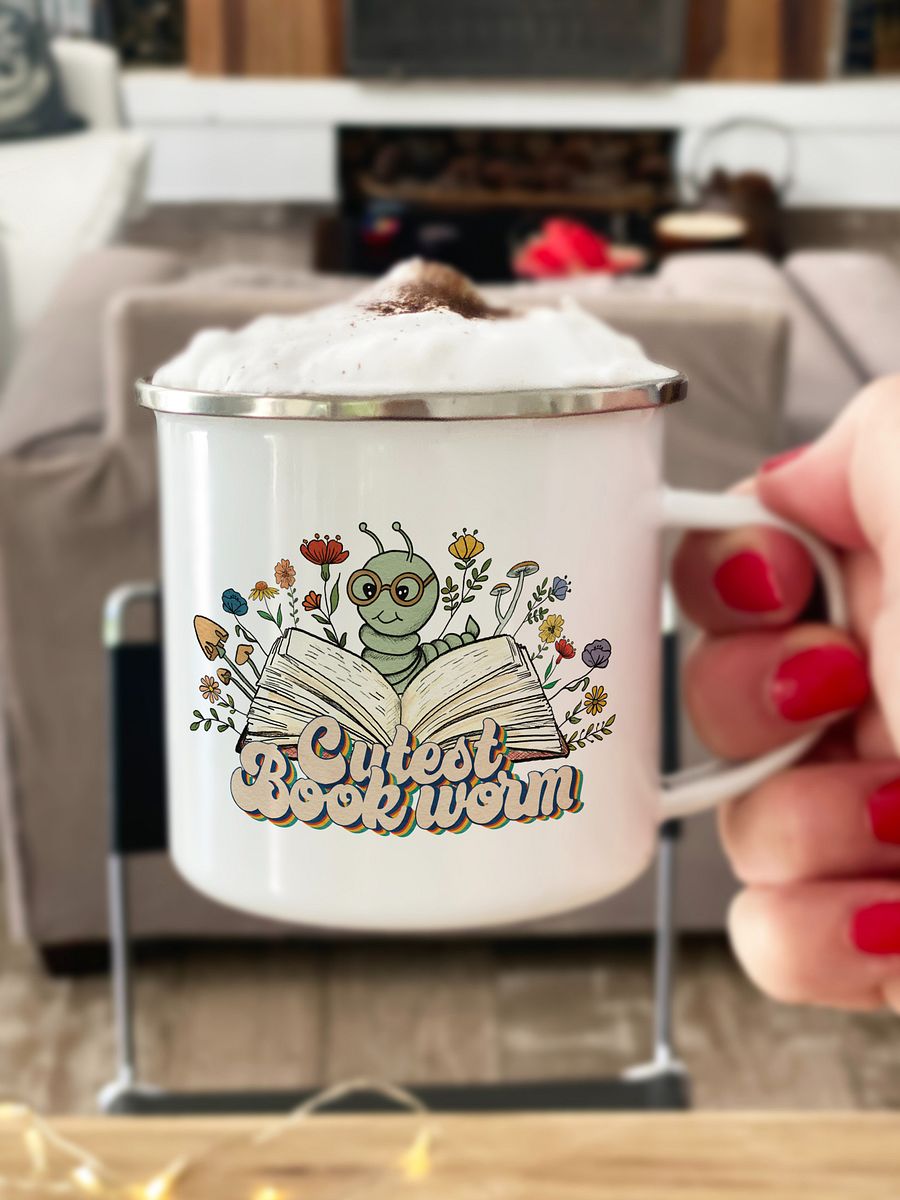 Enamel Camping Mug for Book Lovers product image (1)
