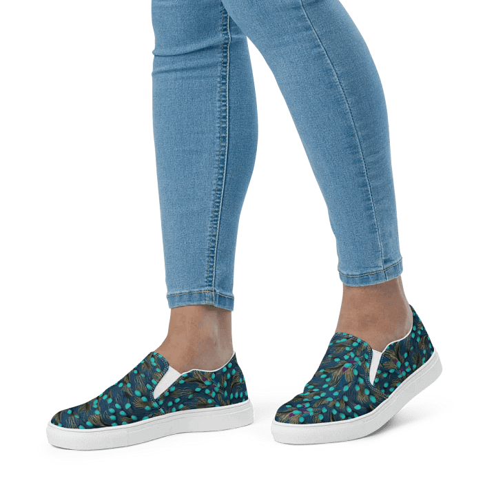 Peacock Splendor Canvas Slip-Ons product image (2)
