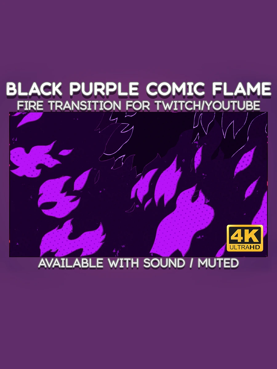 Black Purple Comic Fire Video Transition - Comic Fire Transition for Twitch Stream and YouTube Video product image (2)