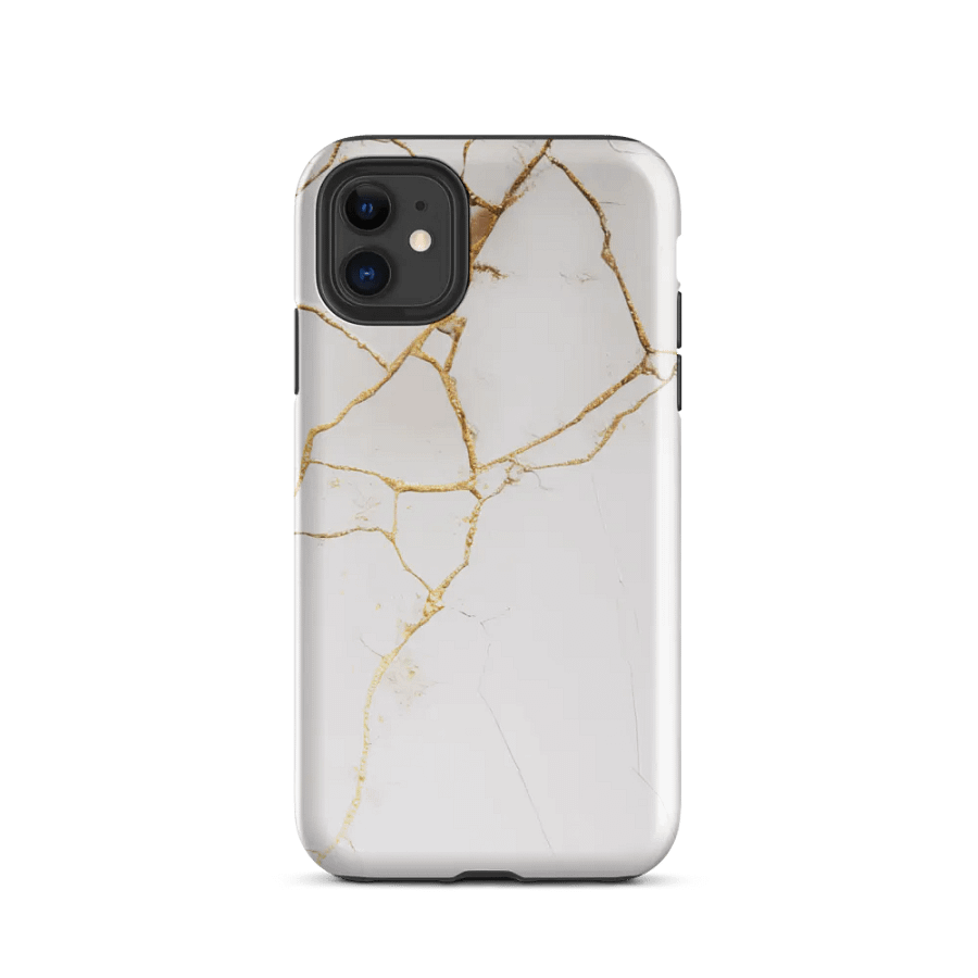 Elegant White & Gold Tough iPhone Case product image (47)