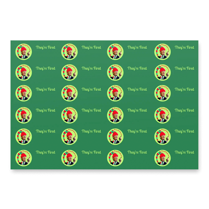 Trump Christmas Wrap: ‘Merry Christmas, They’re Fired! 3-Sheets! product image (1)