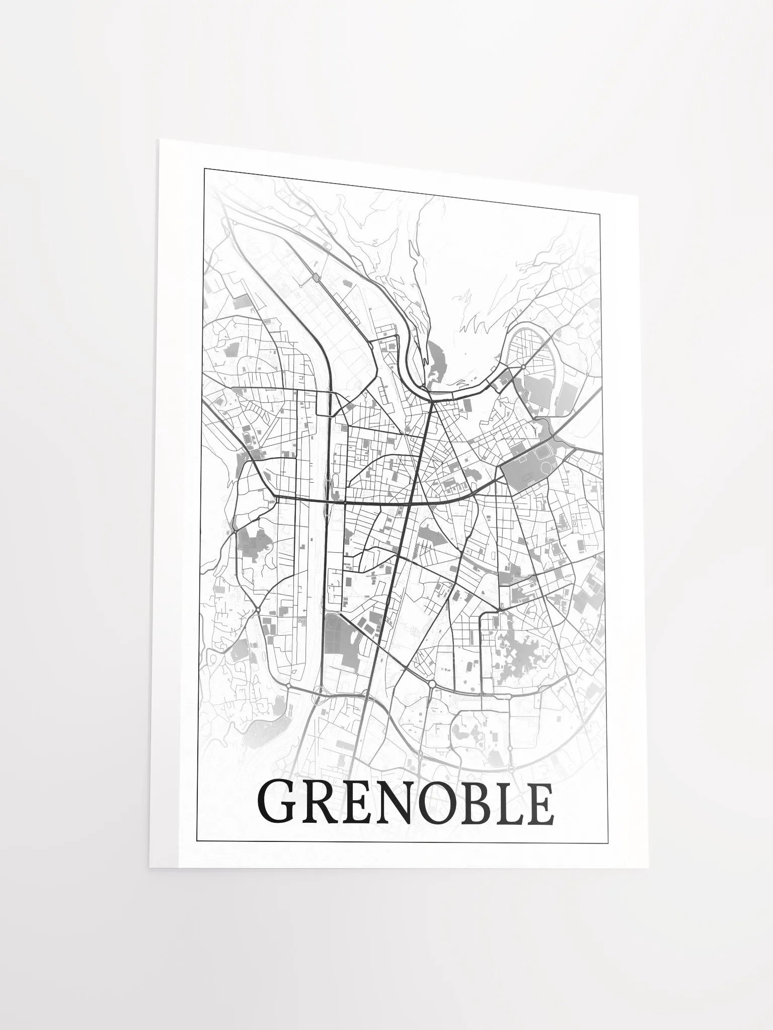 Grenoble, France, city map print product image (14)