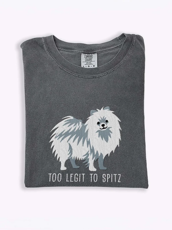 Too Legit to Spitz T-Shirt(Embroidered) of a Pomeranian(White) product image (1)