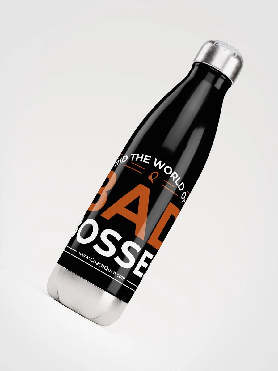 Rid the World of Bad Bosses White Logo Stainless Steel Water Bottle product image (4)