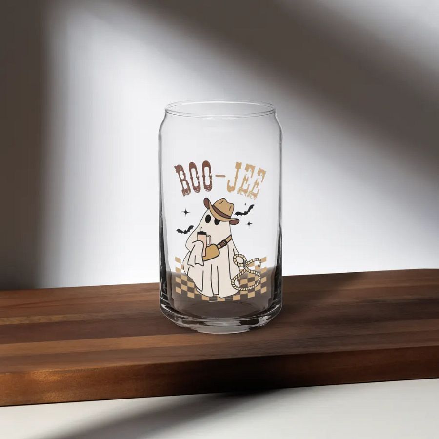 Western Boo Jee Ghost Halloween Glass Cup product image (35)