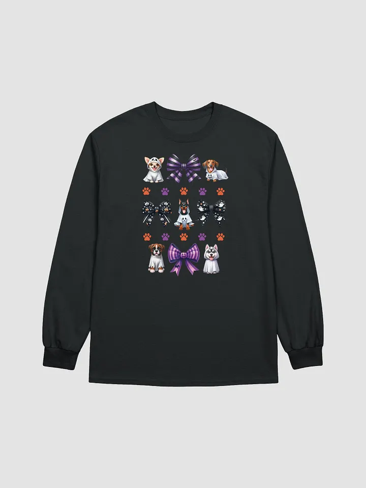 Cute Halloween Dog Ghosts and Bows Long Sleeve T-Shirt Design2 product image (2)