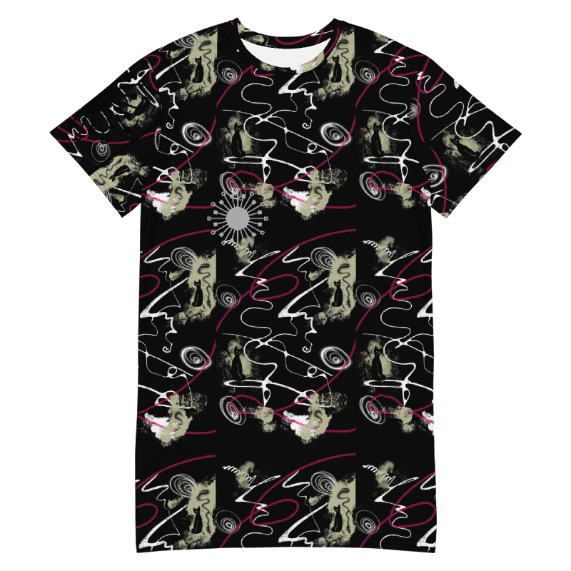 ScribbleWear #5 T-Shirt Dress/Black-Cat product image (1)