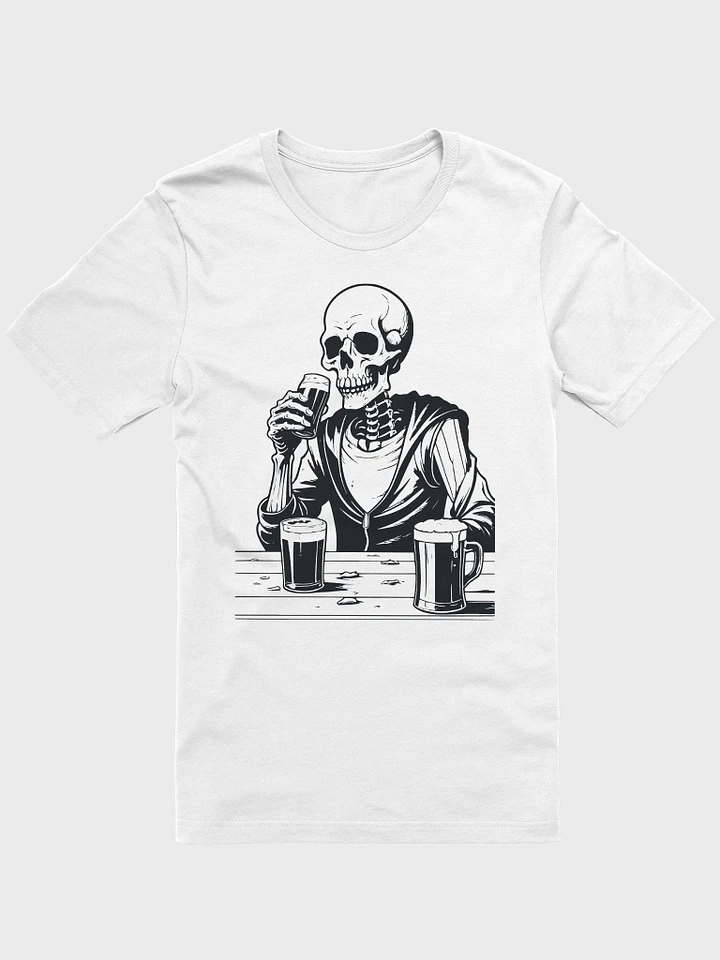 SKELETON DRINKING BEER Skeleton, skeletons, sitting skeleton, beer, beer glass, beer mug, beer lover, funny beer shirt, bar sign, sexy product image (1)