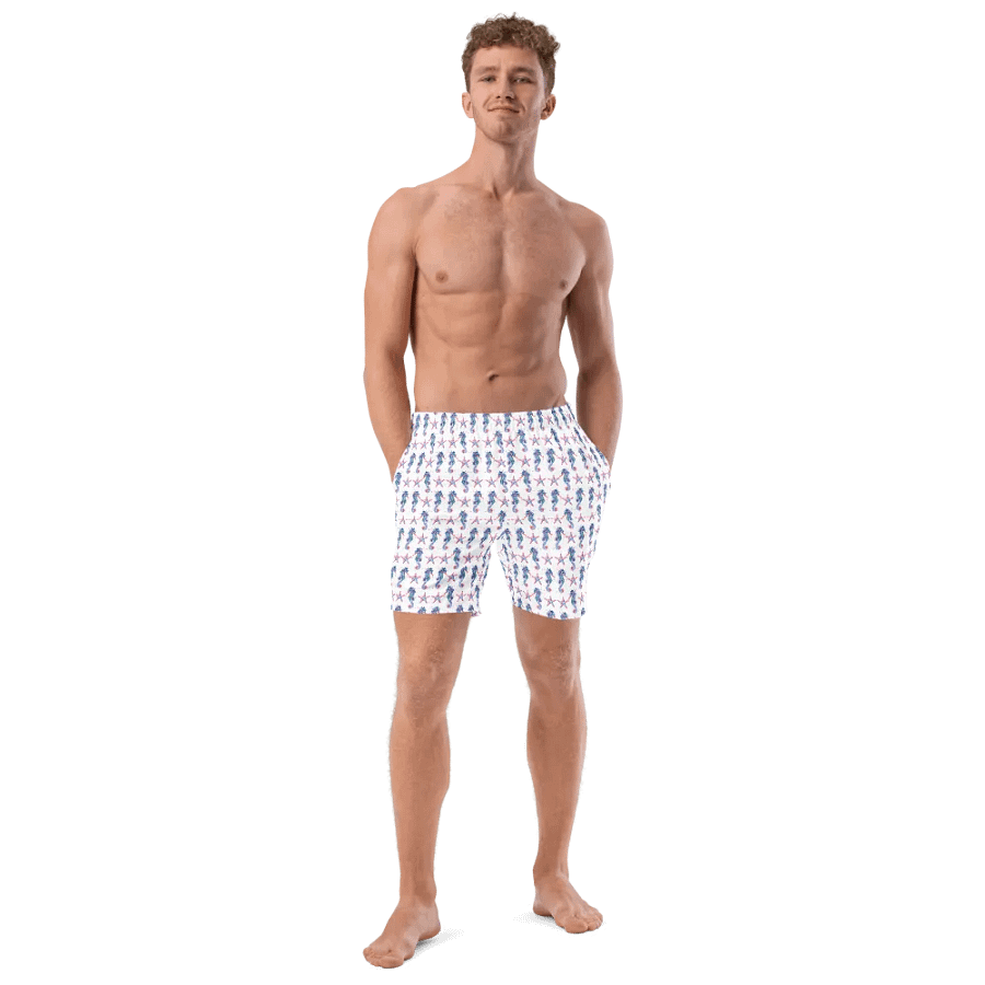 Seahorse And Starfish Swim Trunks product image (11)