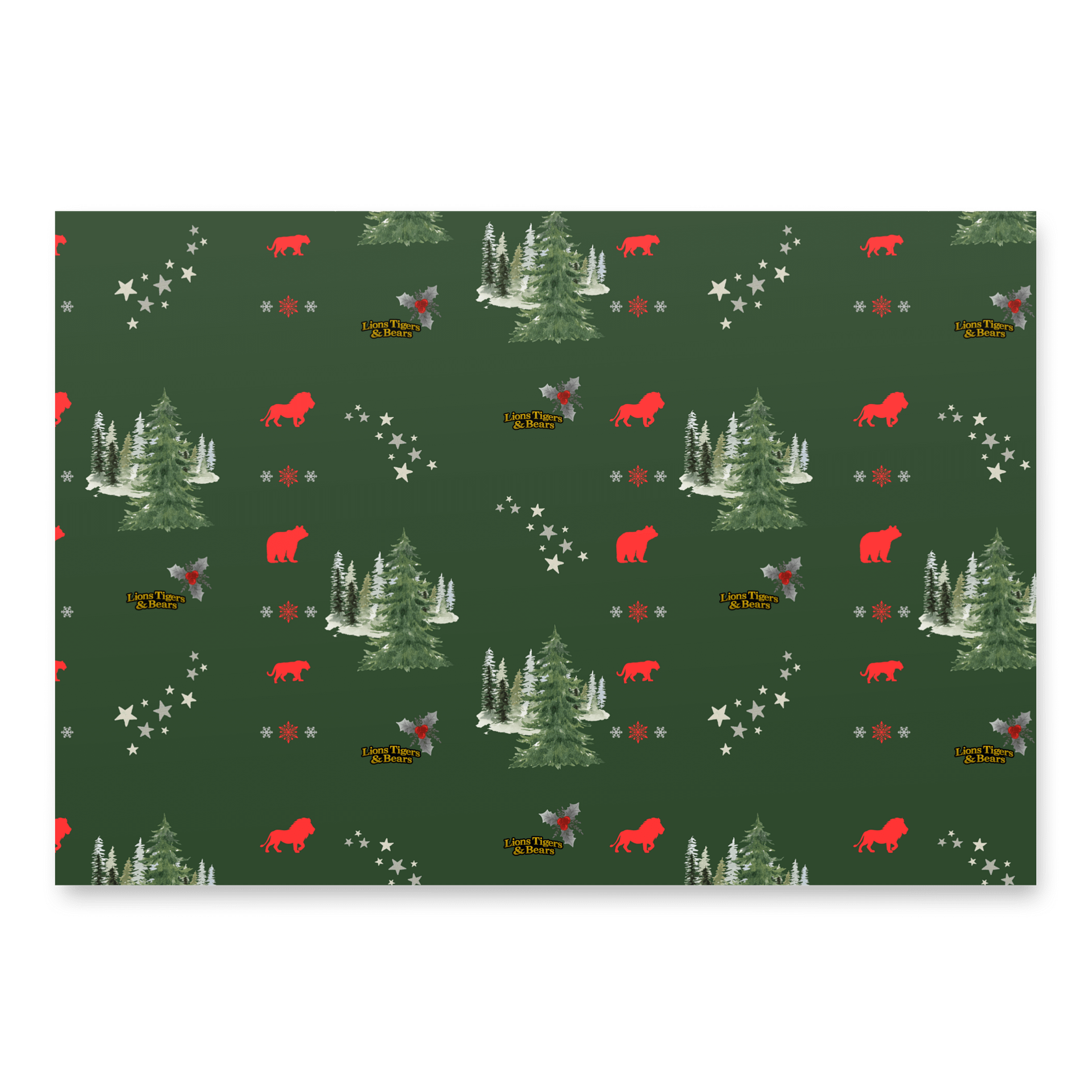 Lions Tigers & Bears Christmas Wrapping Paper product image (3)