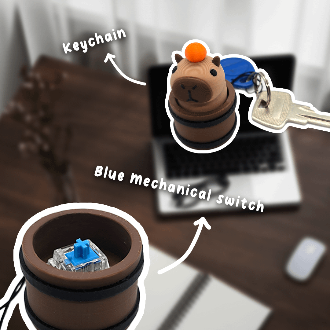 Capybara Clicky Fidget Keychain product image (2)