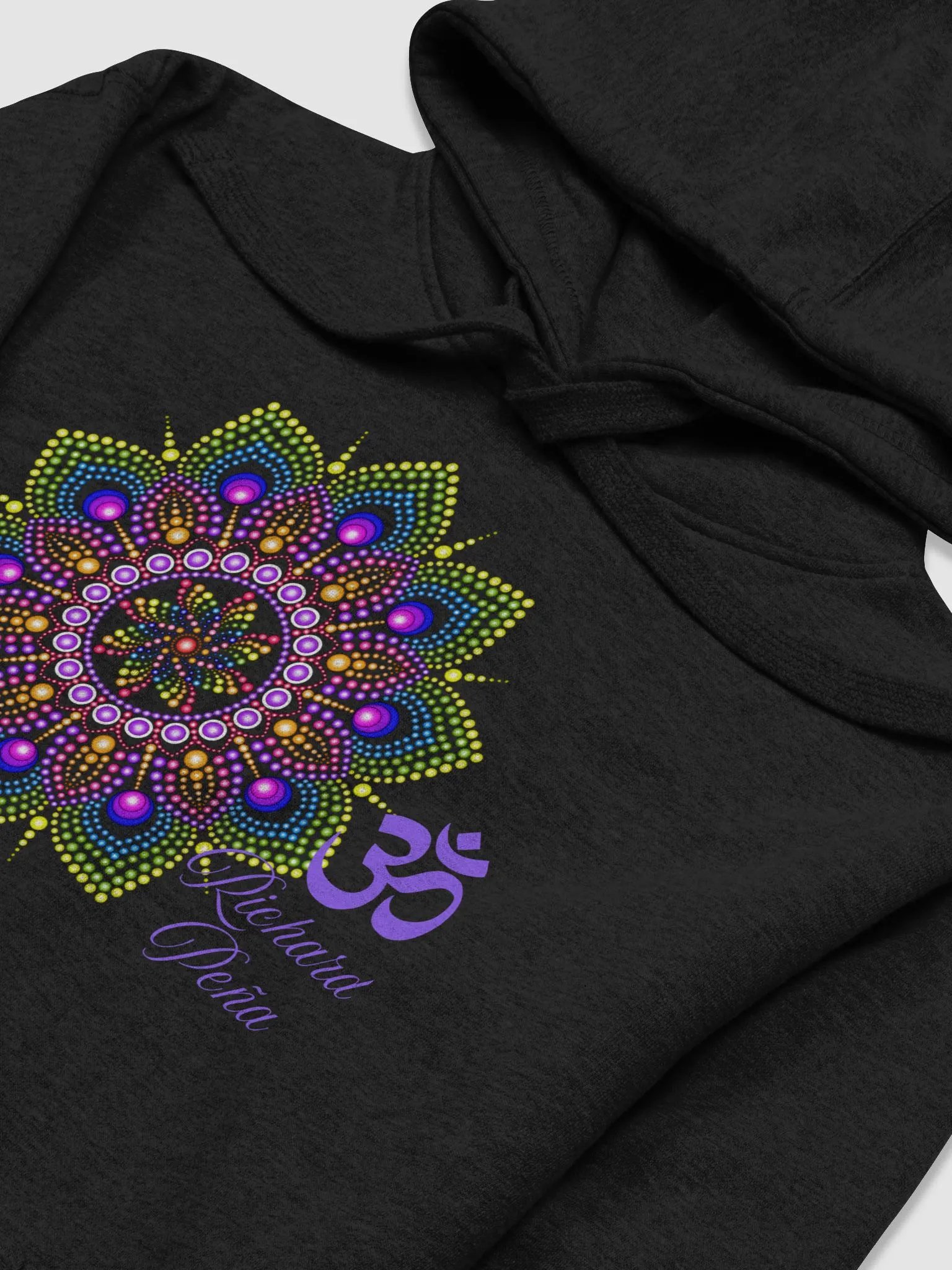Purple Om Richard Peña on black hoodie product image (3)