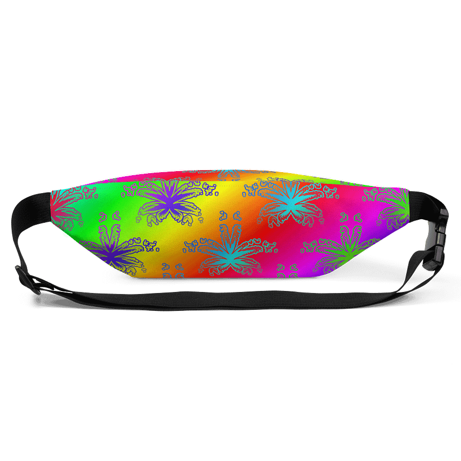 Rainbow Cannabis 420 Fanny Pack, Weed Leaf Art Pattern Pride Bag product image (3)