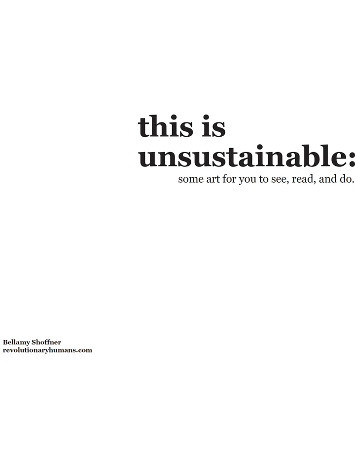 This is unsustainable: Some art for you to read, see, and do product image (1)