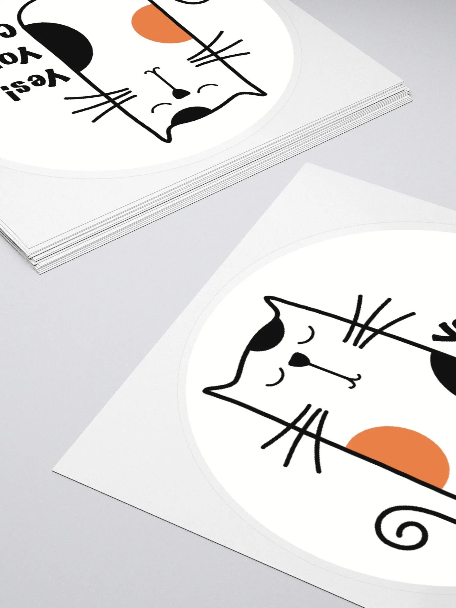 Yes! You Cat! Round white kiss cut sticker product image (4)