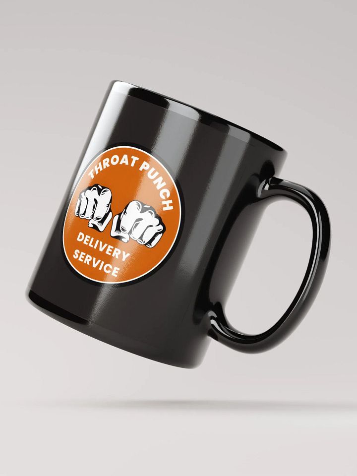 Throat Punch Delivery Service Logo Black Glossy Mug product image (2)