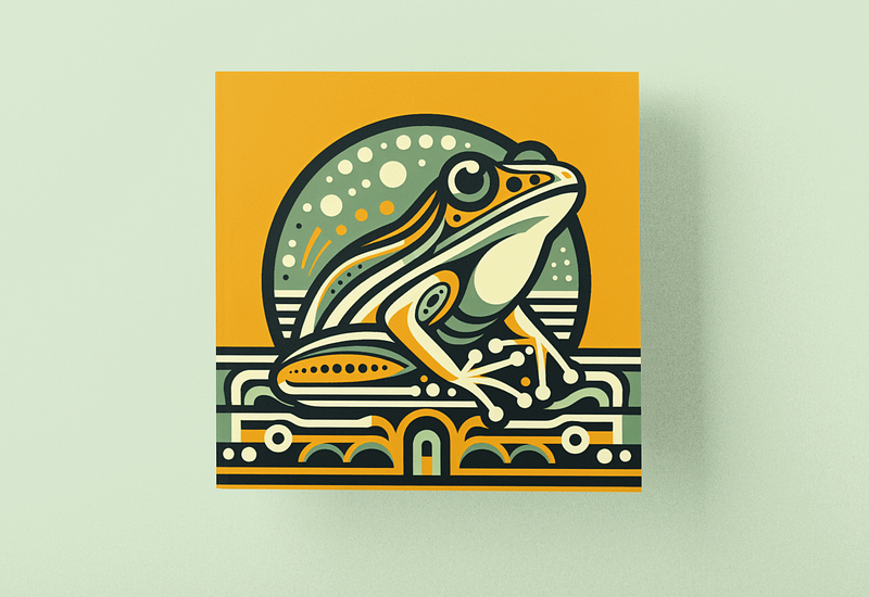 Art Deco Frog Poster in Five Sizes