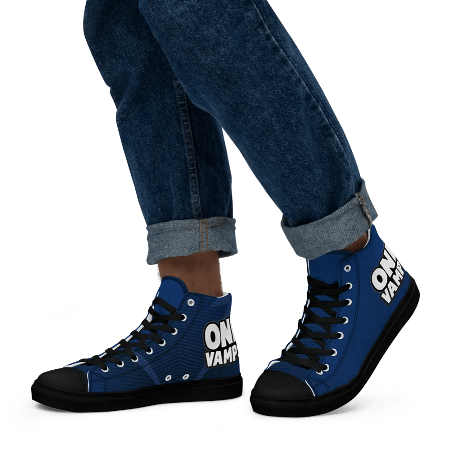Men's High Top Canvas Shoes OneVamps Blue dark color product image (5)