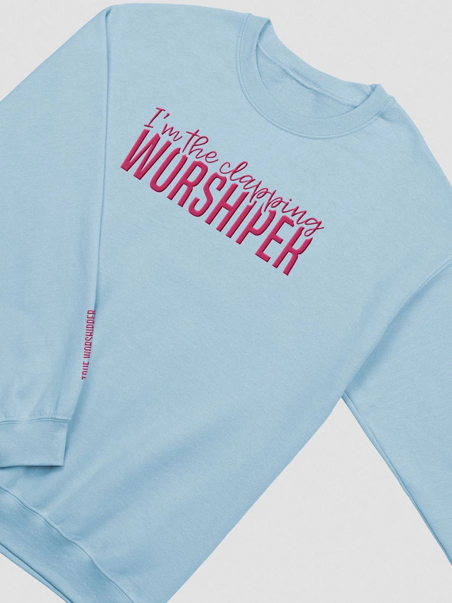 The Clapping Worshipper Embroidered Sweatshirt | Light Colors product image (6)