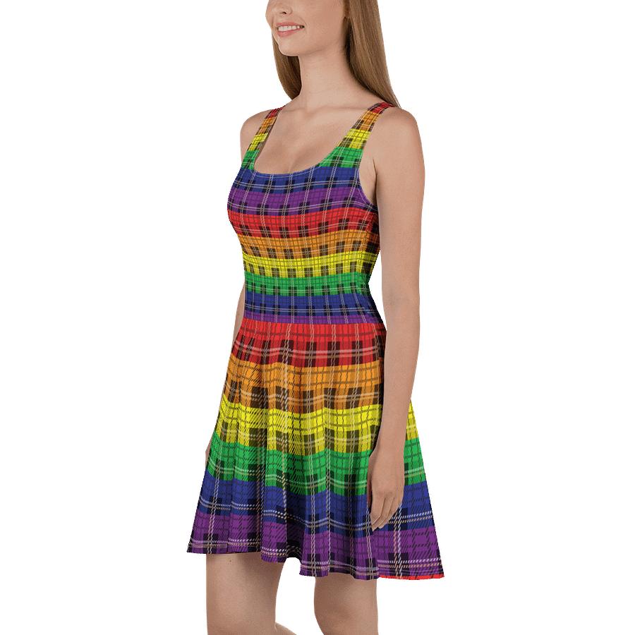 Rainbow Pride Plaid Skater Dress product image (1)