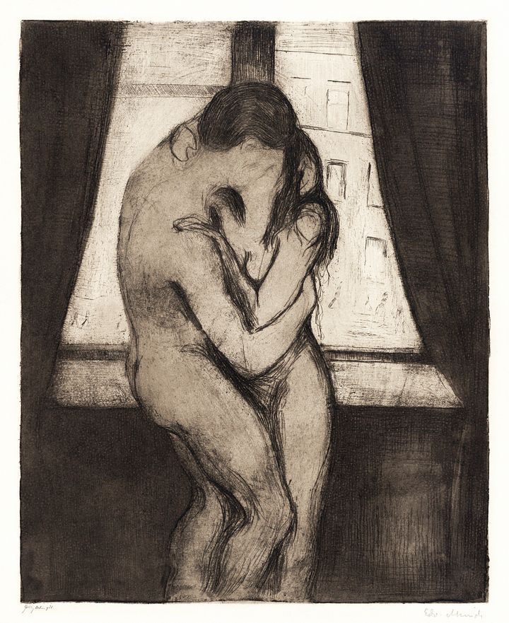 Vintage Art Download - Edvard Munch, The Kiss c. 1895 product image (1)