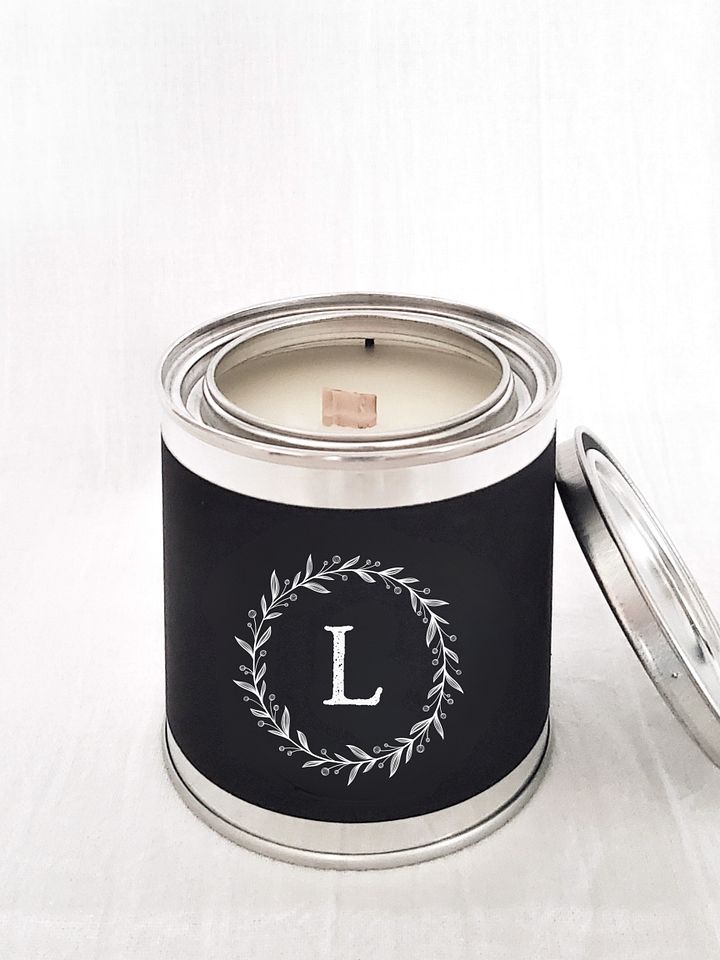 Unscented Initial Wooden Wick Candle product image (2)