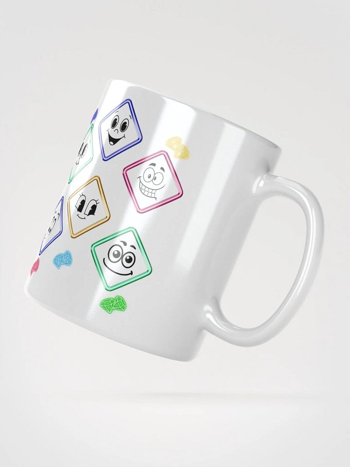 Happy Diamond Faces - Colorful Artistic White Mug product image (3)