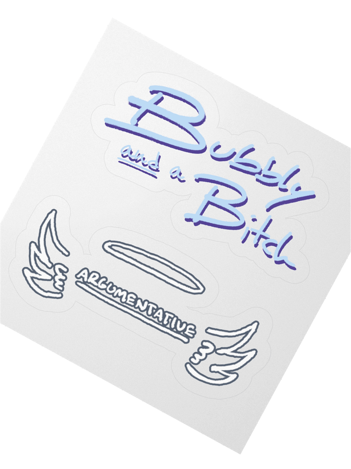 Bubbly and a B (blue and purple shadow design) sticker pack product image (5)