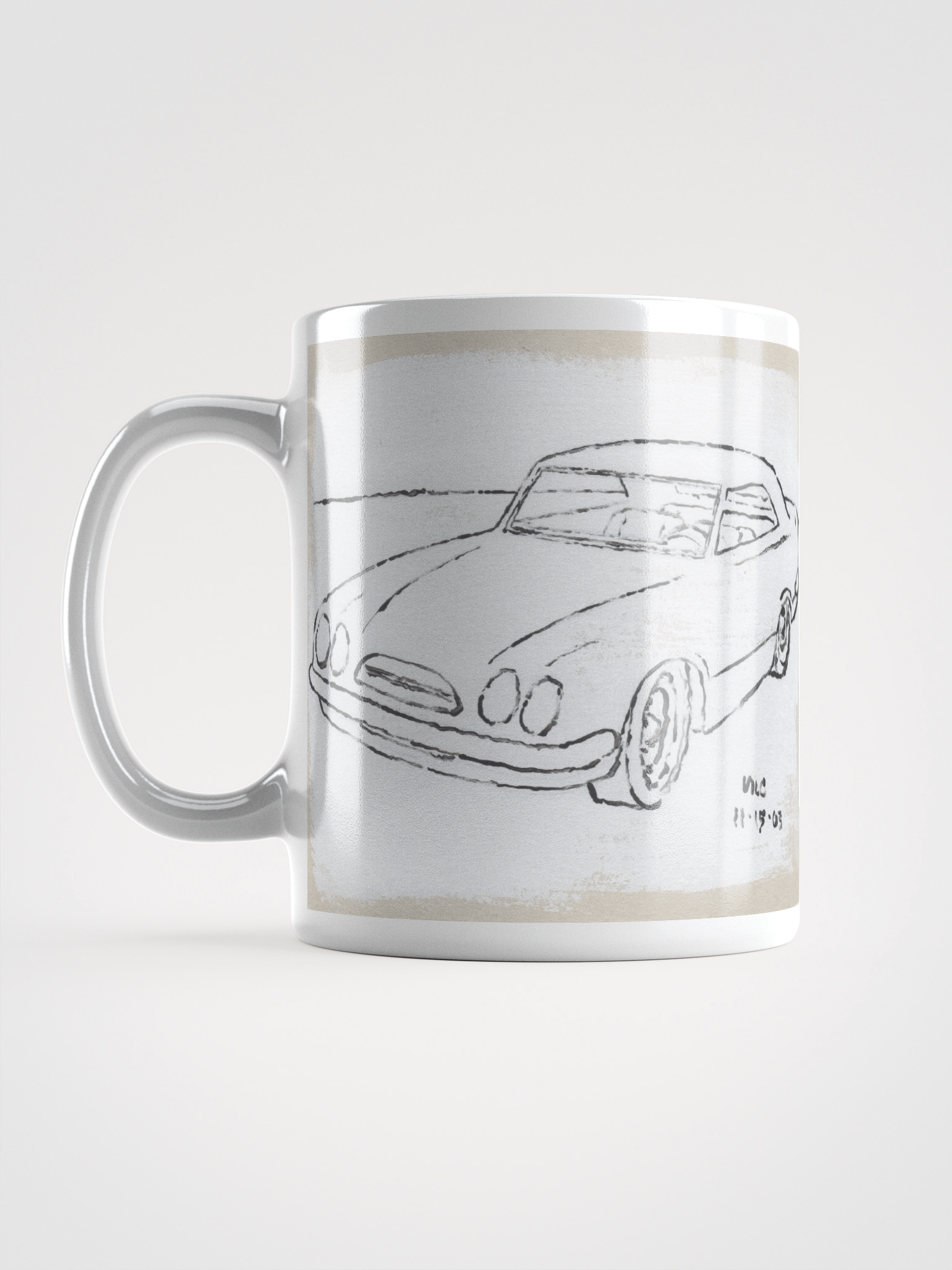 White Cars 3 & 4 on White Glossy Mug product image (6)
