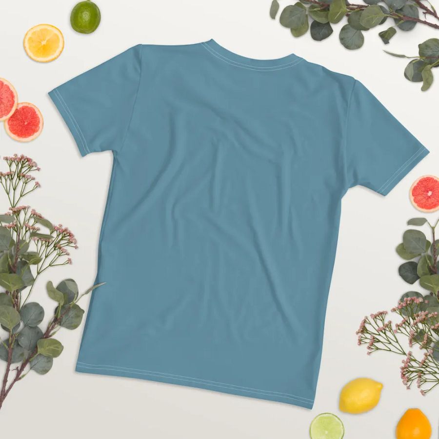 Plain Medium Light Blue Soft Summer Women's Crewneck Polyester Heavyweight Premium T-Shirt by Treasure Pie product image (12)