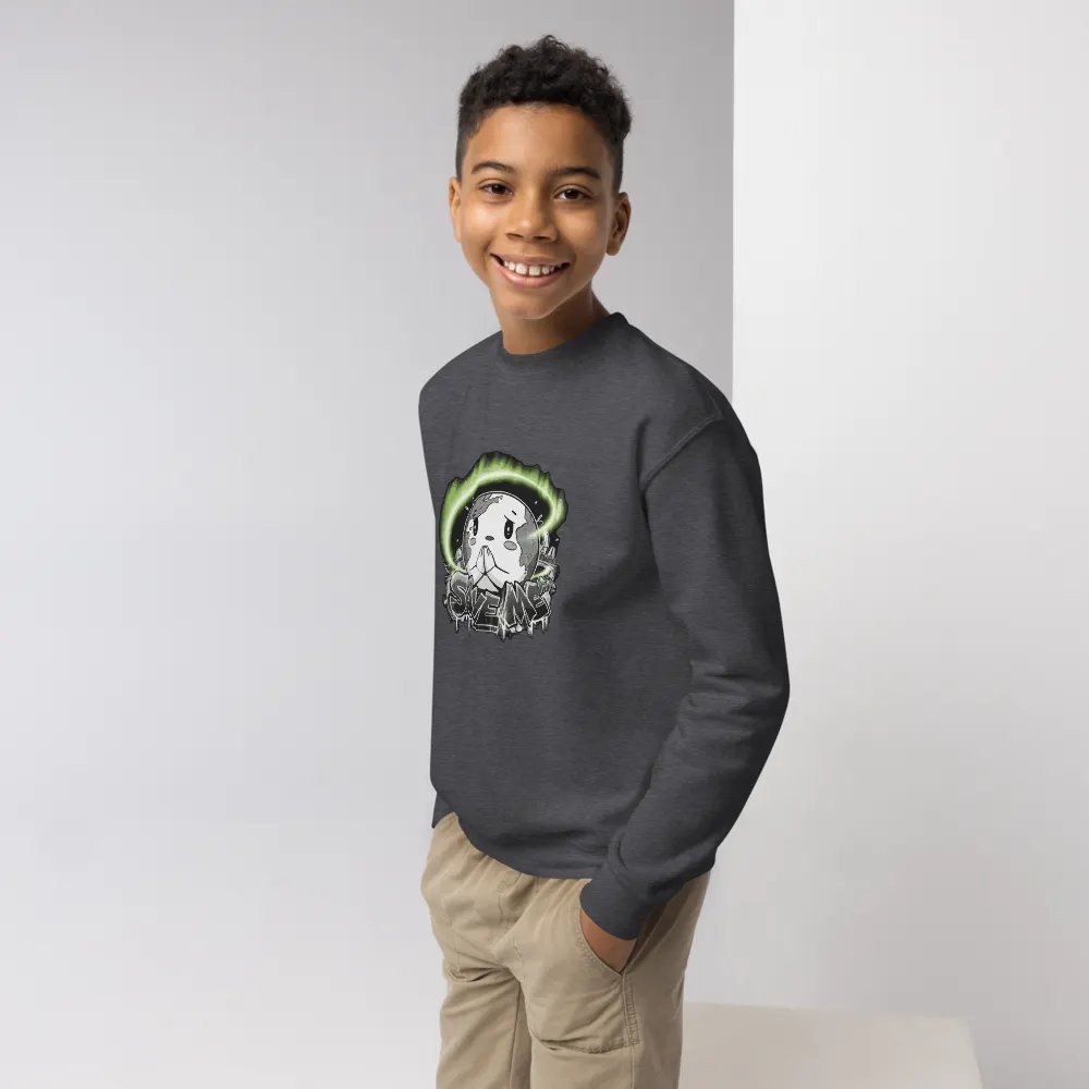Save Me Kids Crew Neck Sweatshirt | Eco-Friendly Style for Young Activists product image (5)