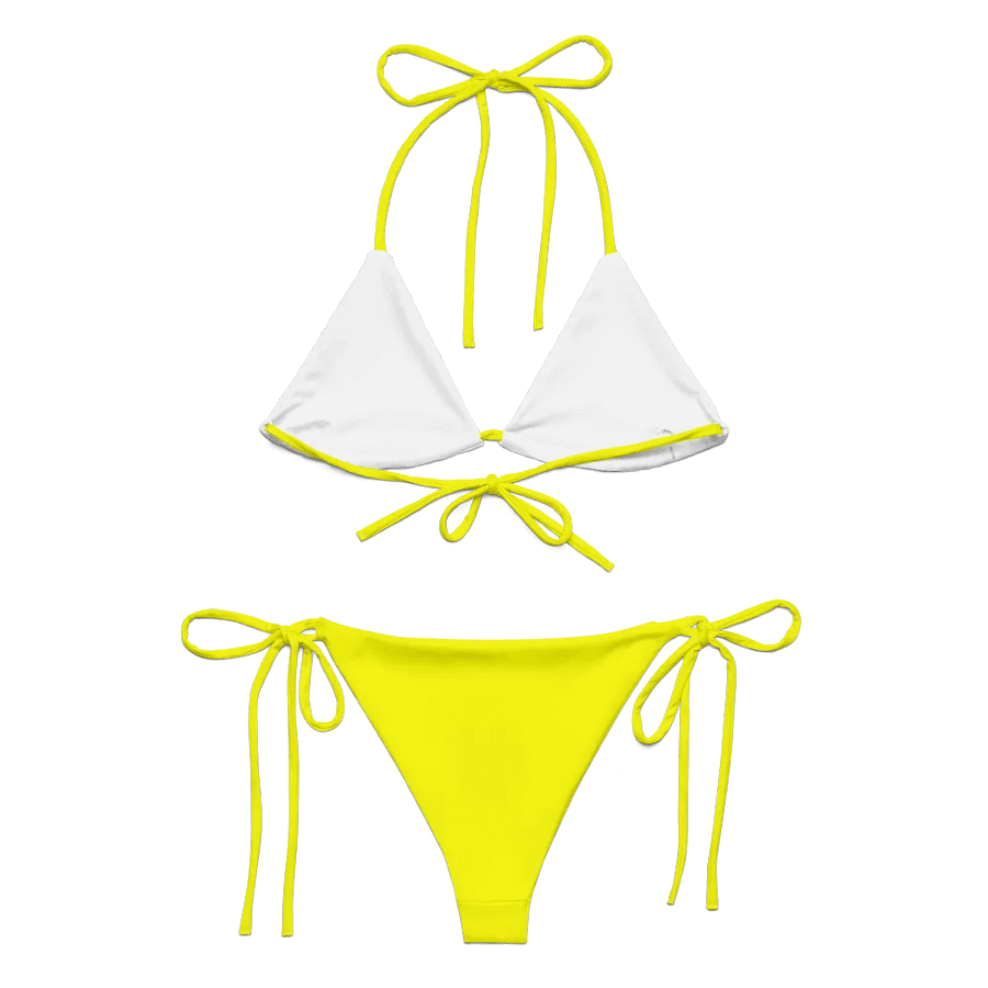 Plain Color Bright Yellow String Bikini Set product image (2)